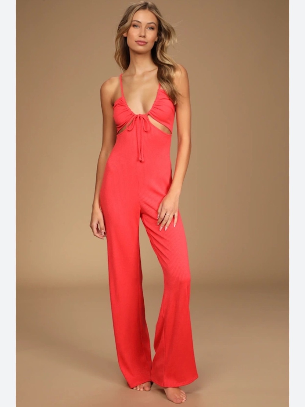 Relish Tuta Hiroe Coral Cutout Wide Leg Jumpsuit NWT Made In Italy - Picture 14 of 16